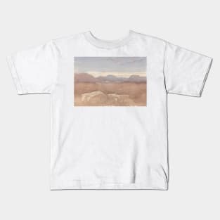 A Mountainous View, North Wales by David Cox Kids T-Shirt